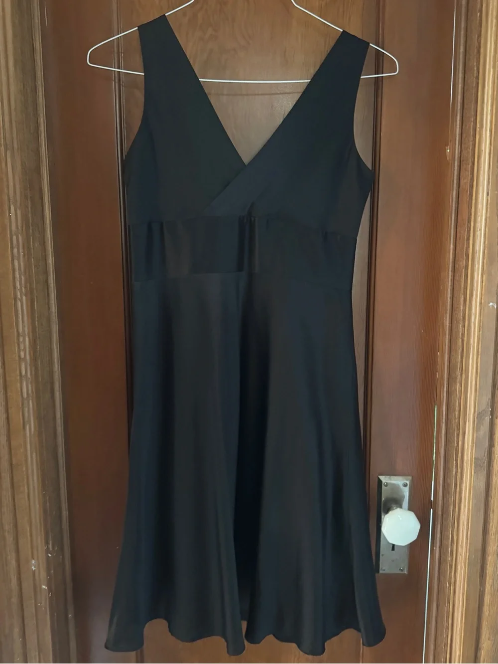 J. Crew Black Silk V-Neck Dress